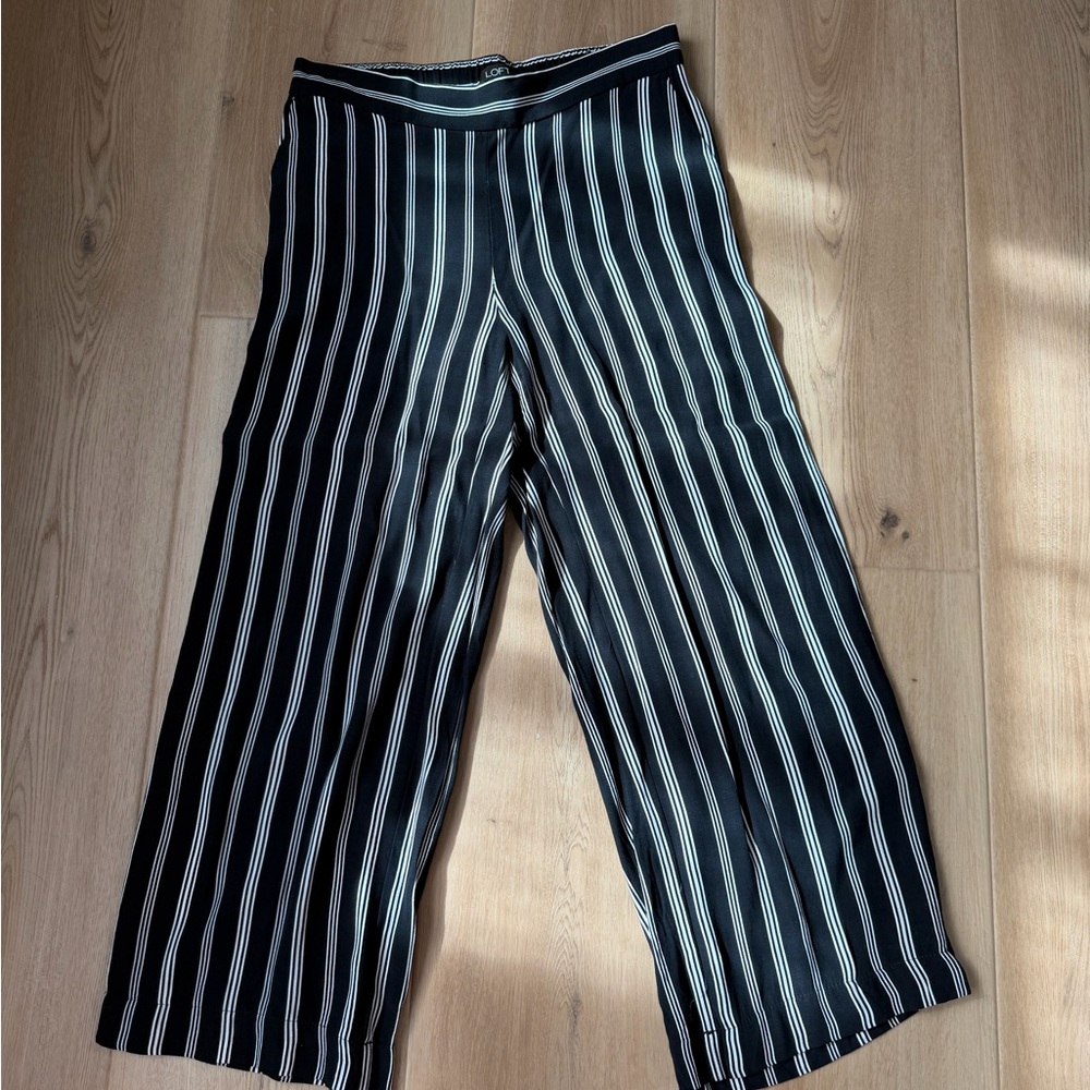 LOFT Monochrome Striped Trousers